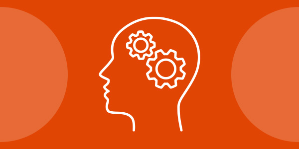 Icon of a head with spokes in it to show thinking 