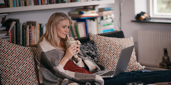 Female student enjoys video as part of her masters course.