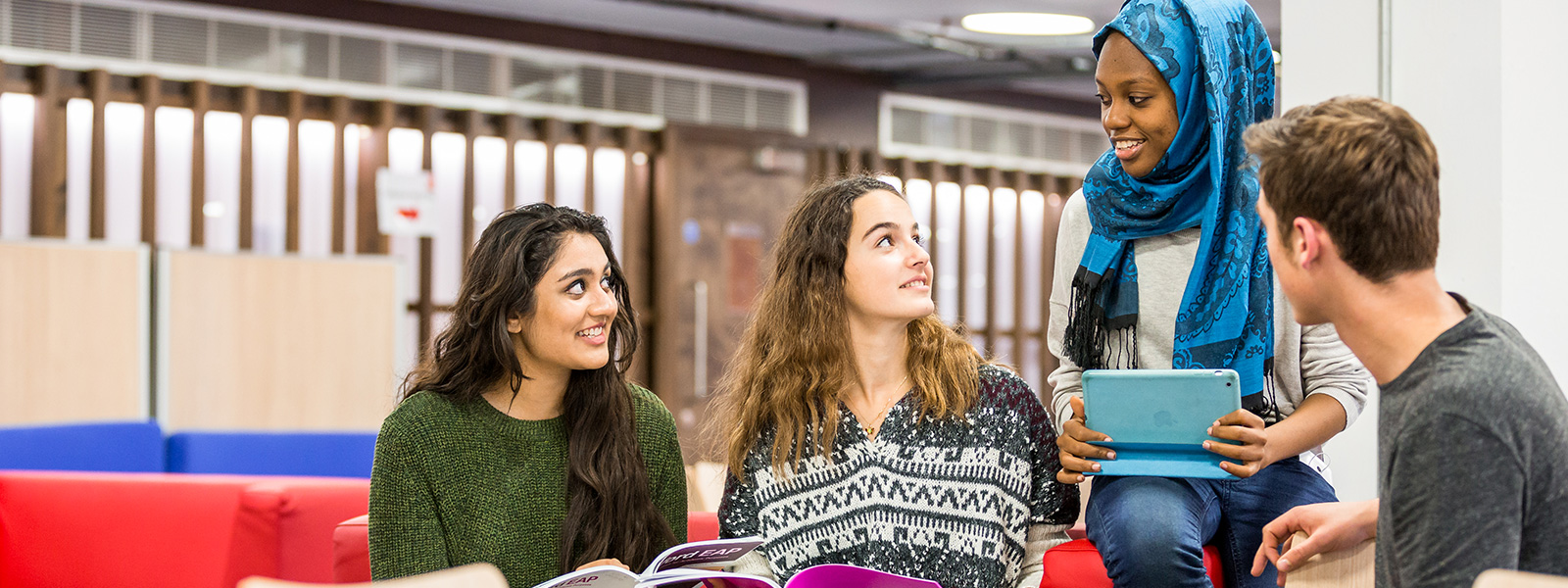 Group of students sitting and talking