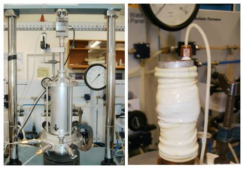 Triaxial test of a unsaturated compacted unsaturated sandy silt.