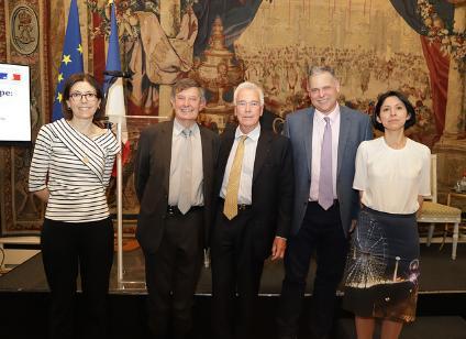 Karne Varley, Ambassador Jouyet, Robert Tombs, Peter Jackson and Rogelia Pastor Castro