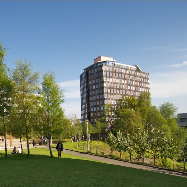 Livingstone Tower from Rottenrow Gardens