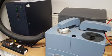 Front view of Differential scanning calorimeter in composites lab