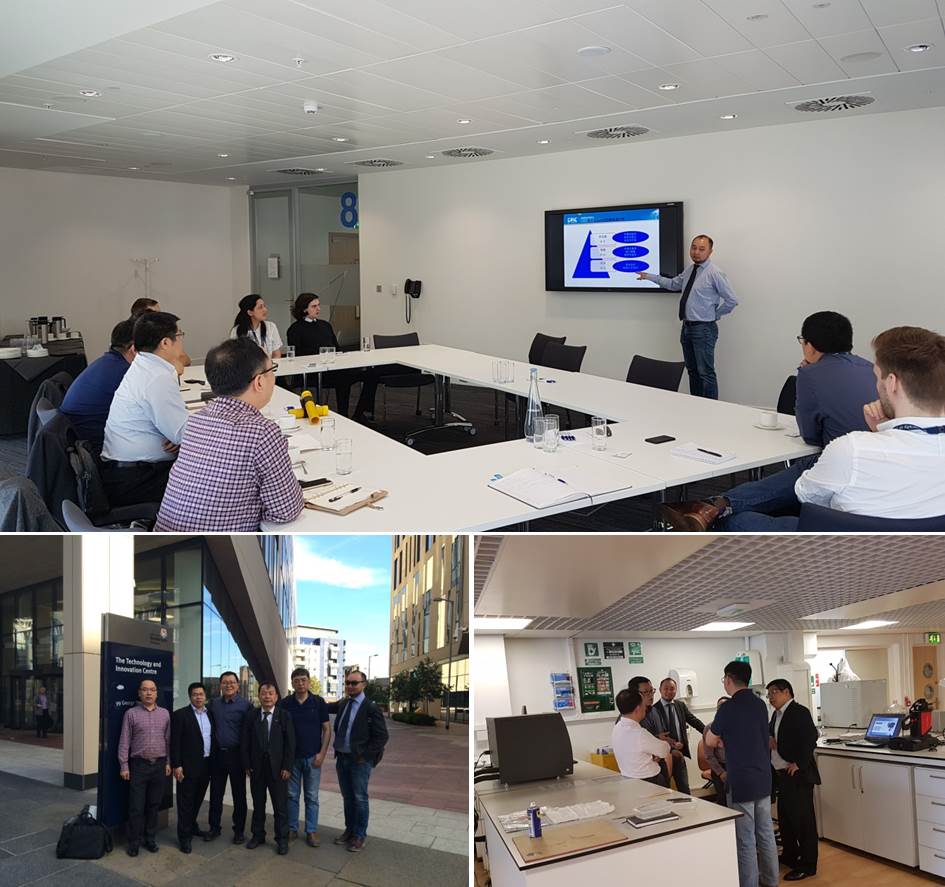 Picture collage from the visit of chinese glass fibre manufacturer CPIC to advanced composites group, May 2017
