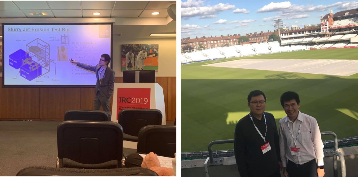 Dr Liu Yang & PhD student Wichain Chailad at International Rubber Conference 2019