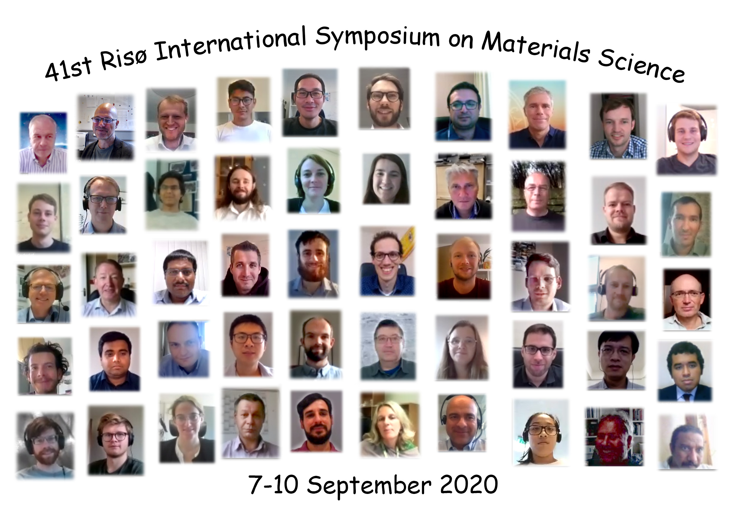 A collage shot of the attendees at the virtual 2020 Riso materials symposium