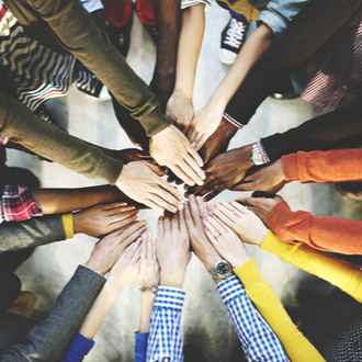 Hands in a group Hands in a group