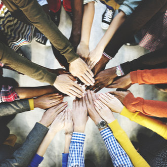 Hands in a group