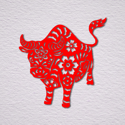 Chinese paper cut of a cow