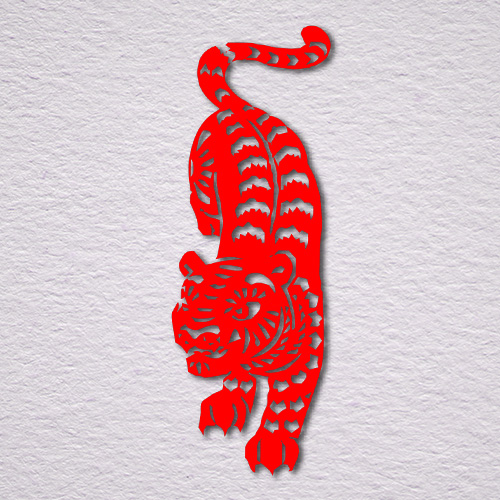 Chinese paper cut of a tiger