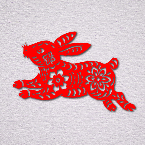Chinese paper cut of a rabbit