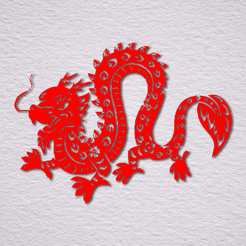 Chinese paper cut of a dragon