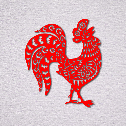 Chinese paper cut of a rooster