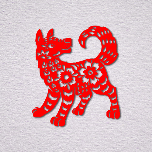 Chinese paper cut of a dog