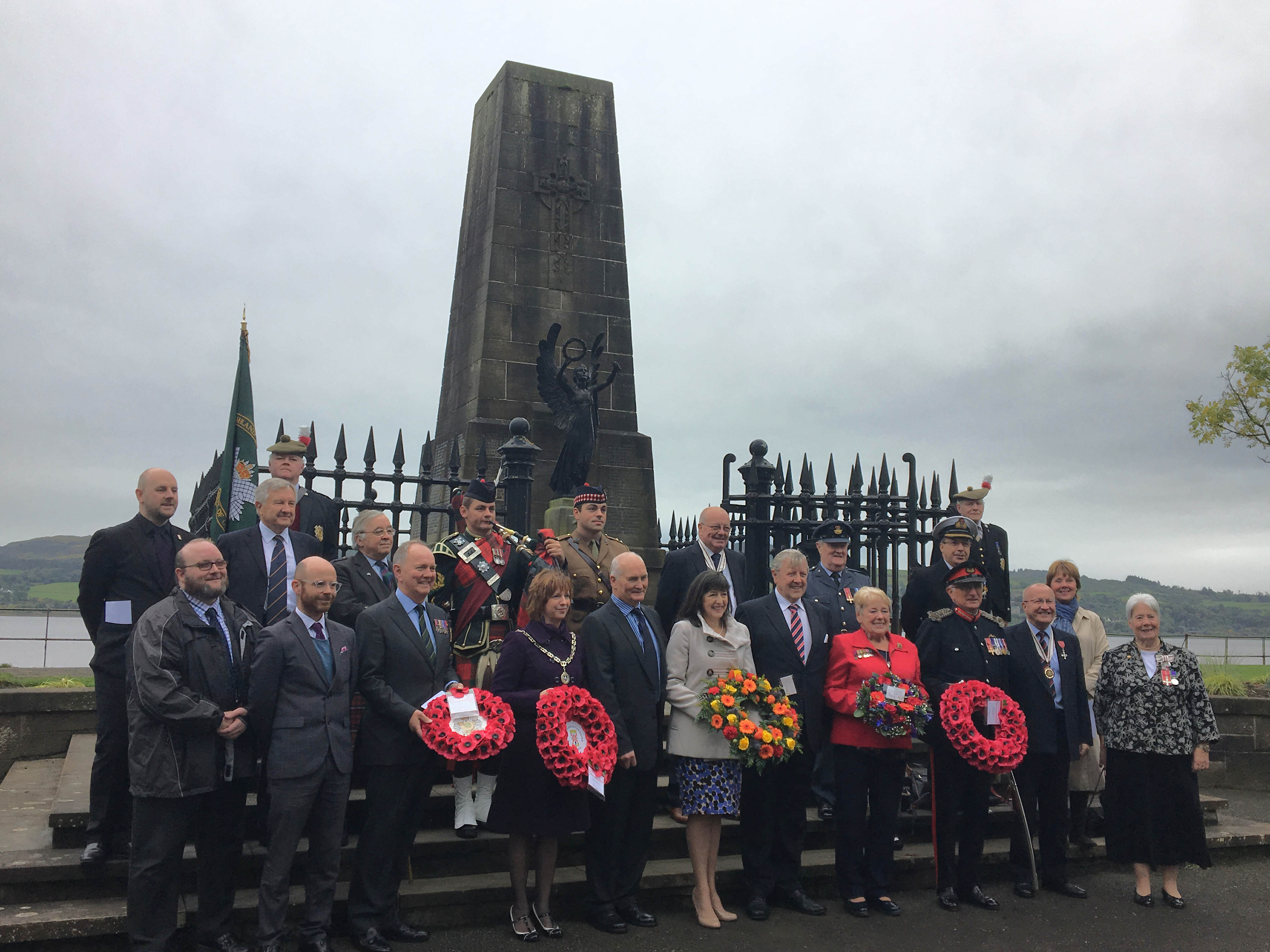 Private John Brown Hamilton VC commemorative paving stone Dumbarton War Memorial.