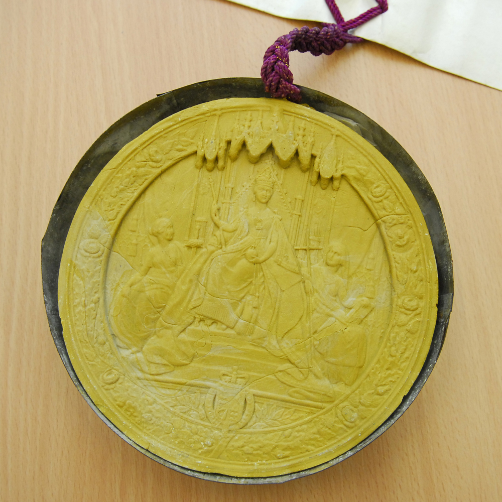 Great Seal of the Patent for 'Improvements in Distilling' (ref: T-YOU 3/38)