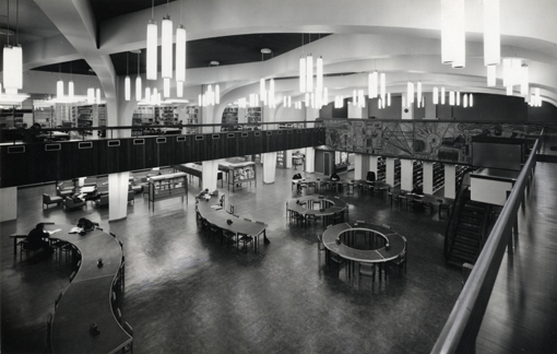 Interior of Library in McCance building, May 1964 (ref: OP/2/2/17)