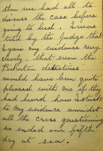 Extract from diary.