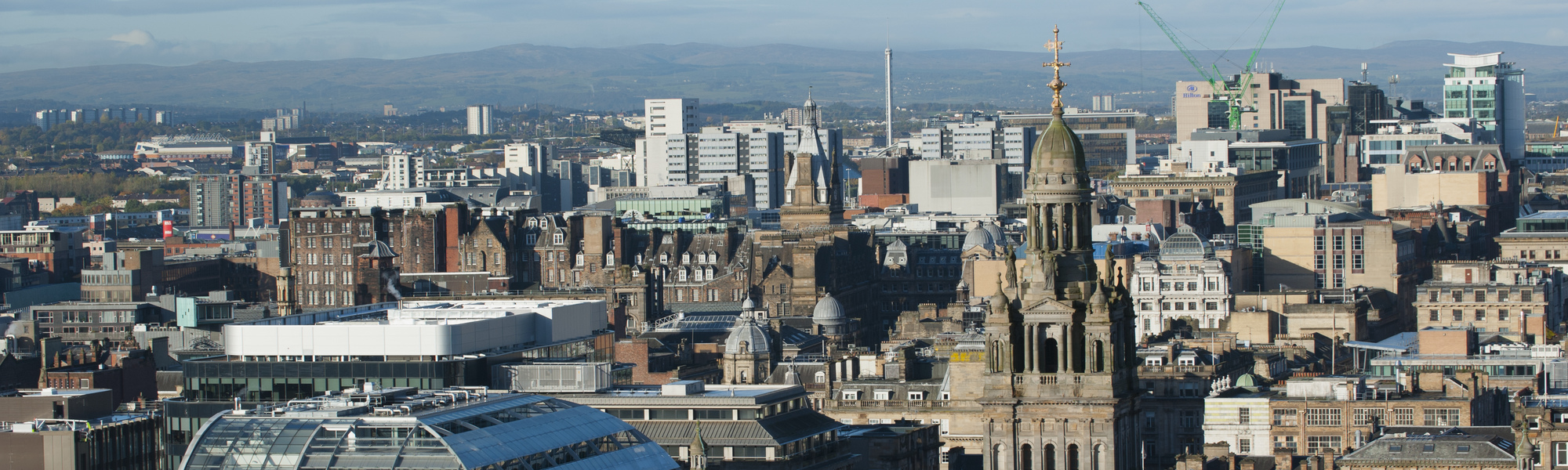 Glasgow City Centre, Southwest from Livingstone Tower roof