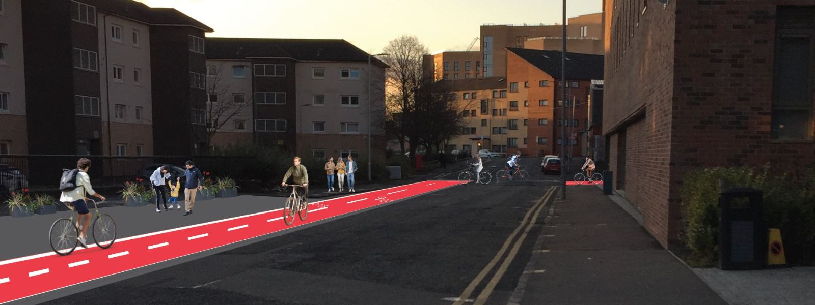 Vision for Kennedy Street with an added cycle lane