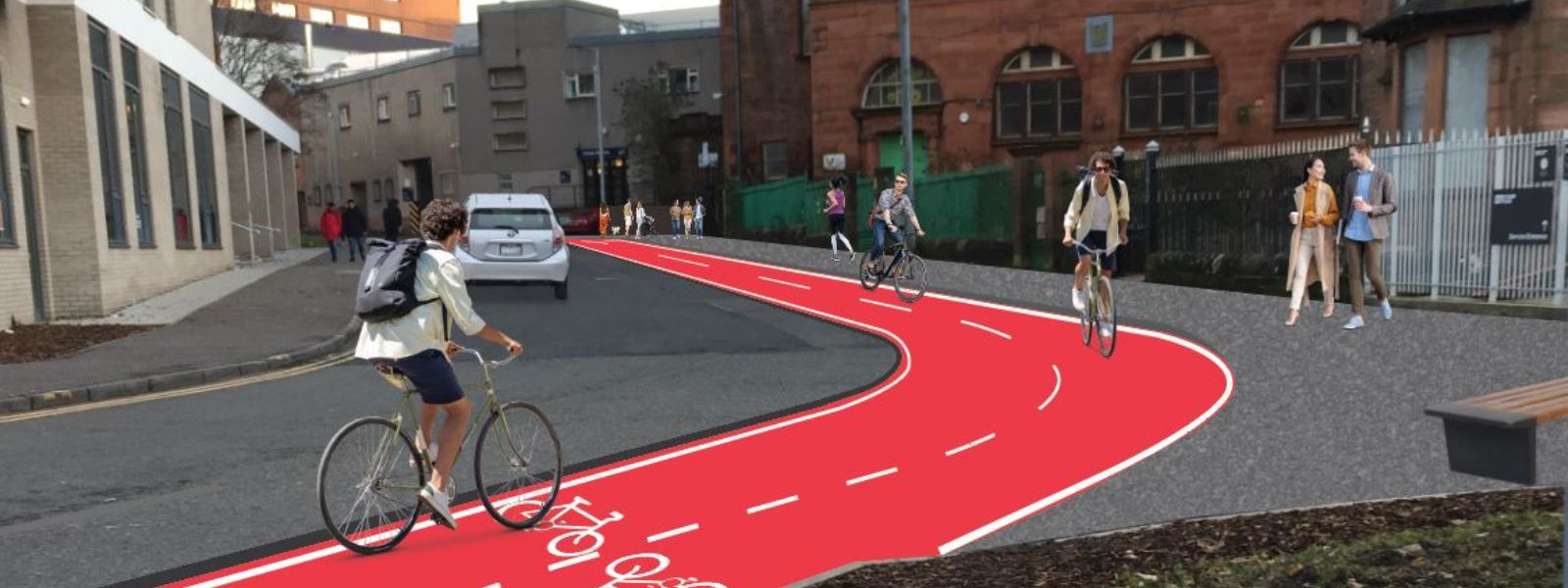 Vision for St James Road with a new cycle lane