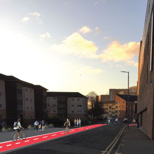 Vision for Kennedy Street with an added cycle lane