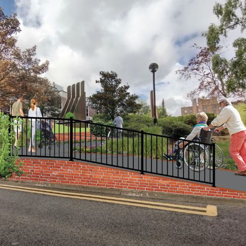 Vision for Taylor Street, with a new ramp for accessibility