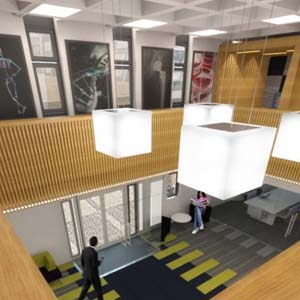 Inside the renovated Wolfson Building
