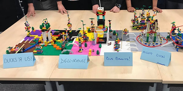 Lego structures made during a Lego Serious Play workshop