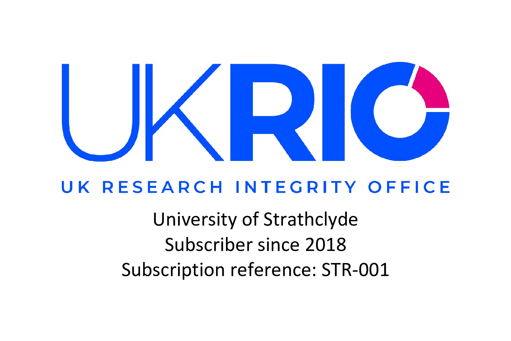 UKRIO subscriber badge for Strathclyde with date
