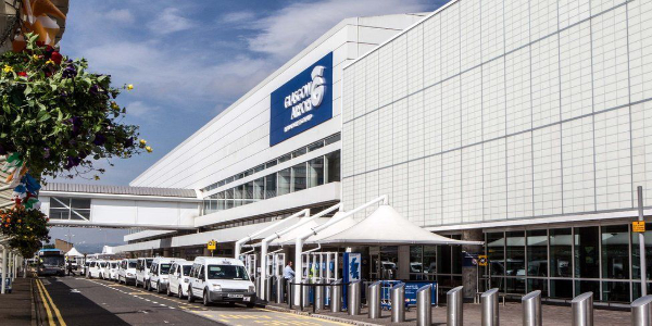 View of Glasgow Airport taxi rank