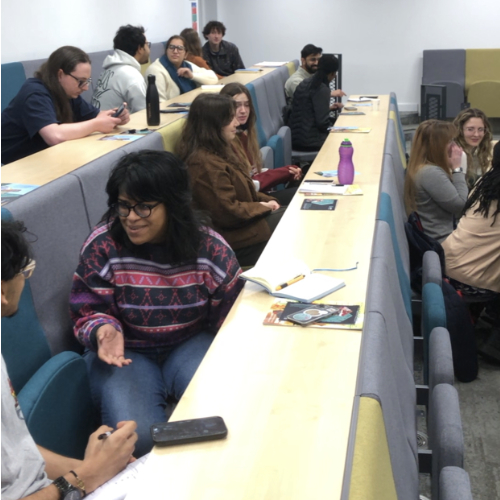 students on a workshop