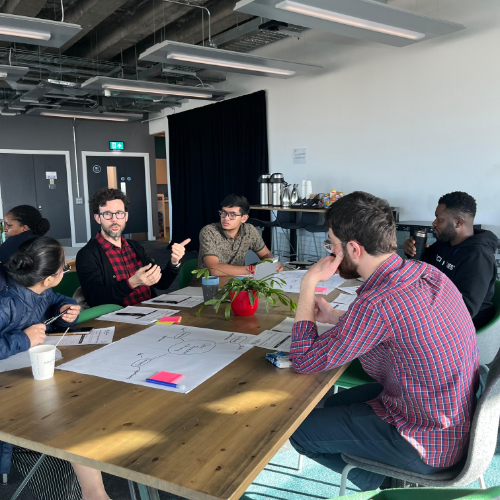 students and academic on a workshop