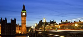 London skyline at night